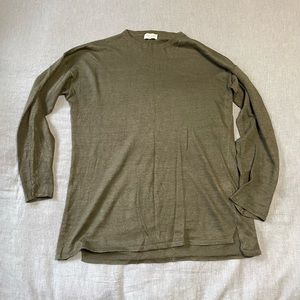 John Elliott Linen Long Sleeve Shirt (Sage Green)